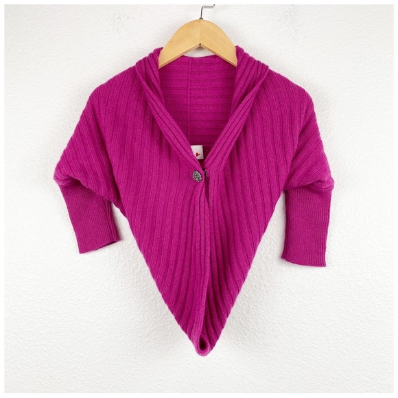 Lanvin Petite Pink Shrug Cashmere/Wool Cardigan‎ Size 4 - Picture 1 of 9